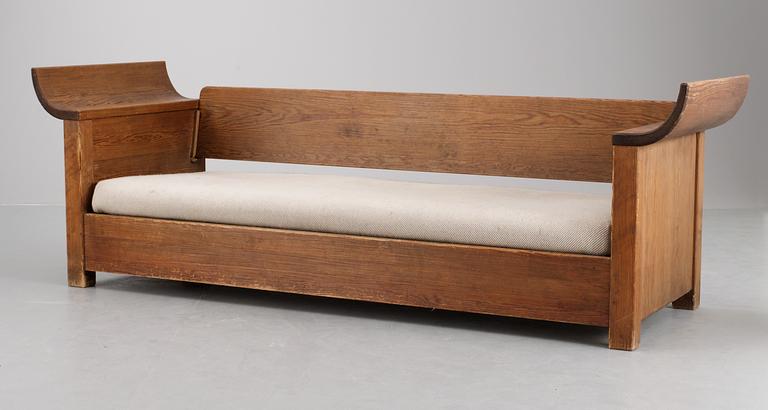 An Axel-Einar Hjorth pine sofa/bed  'Sandhamn' by Nordiska Kompaniet, ca 1929.