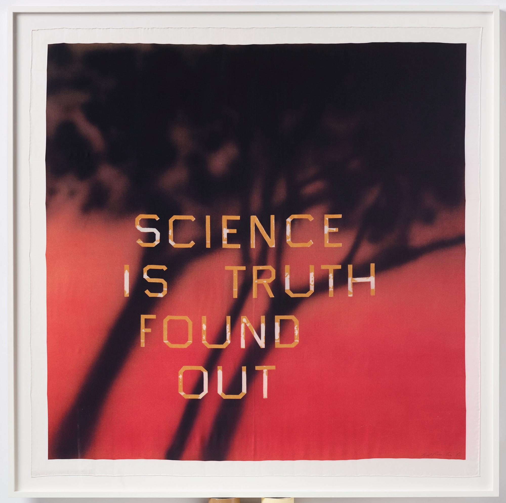 Ed Ruscha After, "Science Is Truth Found Out (RED)ition".
