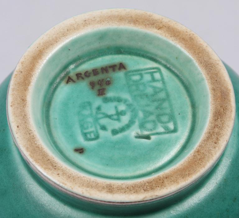 VASER, 2 st. Stengods, "Argenta", W Kåge, Gustavsberg.