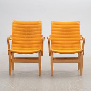 Bruno Mathsson, armchairs 1 pair, "Eva", Karl Mathsson Company, Värnamo, 1973.