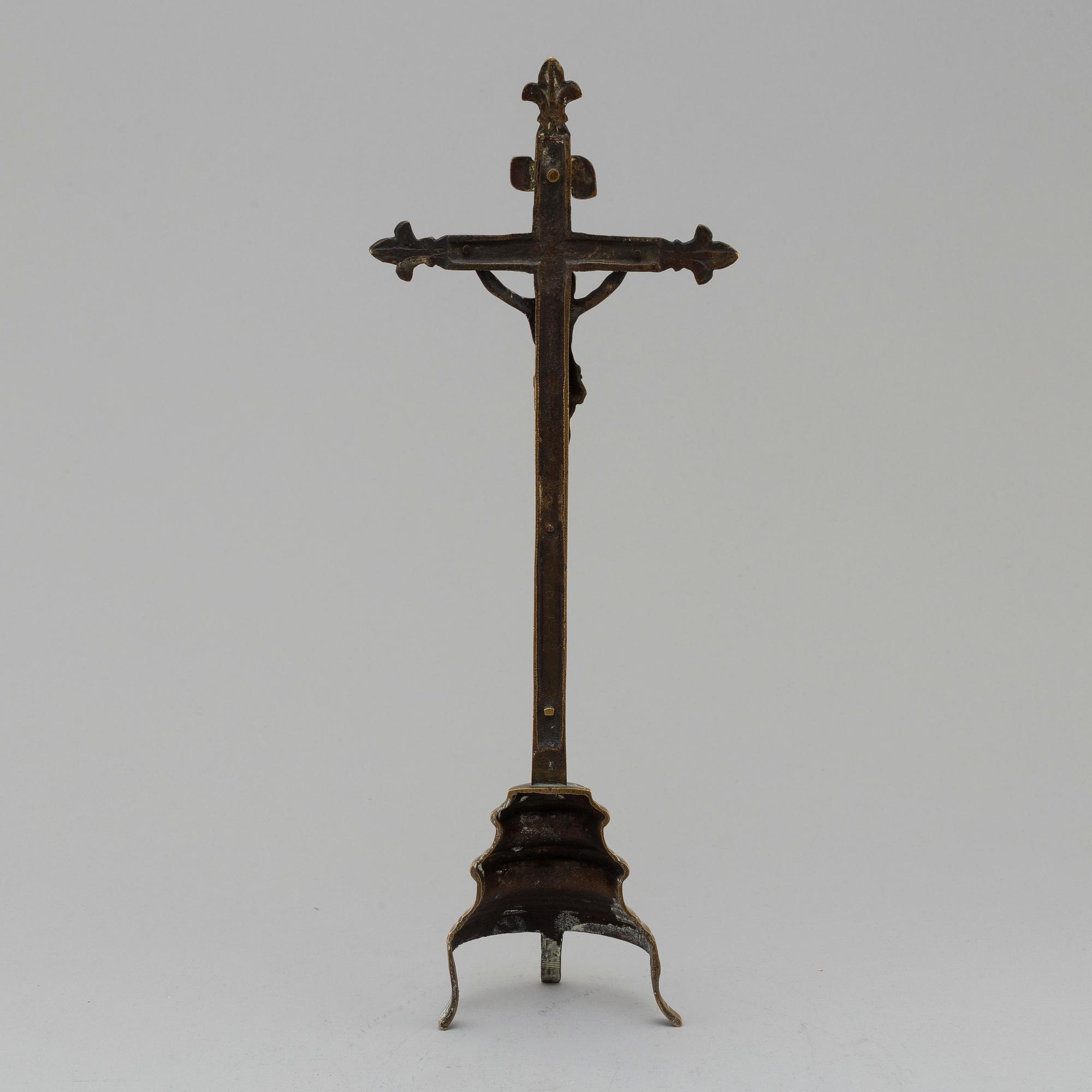 A 19th century bronze crucifix.