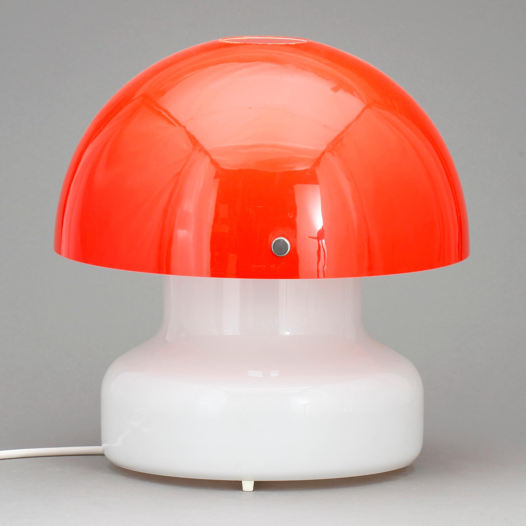 BORDSLAMPA, glas och plast, Ateljé Lyktan, Åhus.