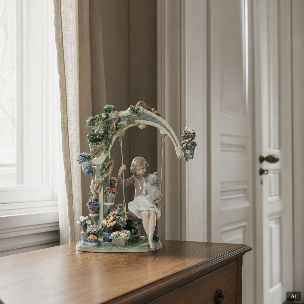 Juan Carlos Ferri Herrero, figurine, "Swing into Spring", Lladró, Spain, 2007 - 2011.