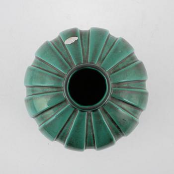 Upsala ekeby green glaced vase.