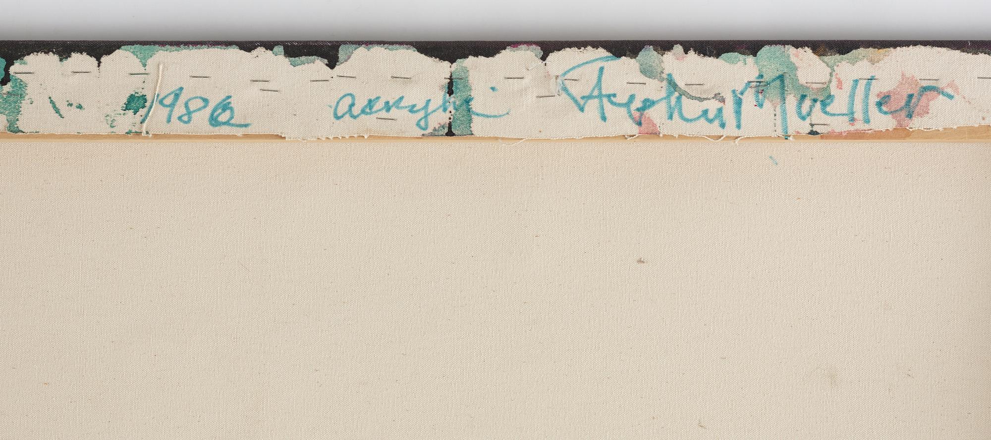 Stephen Mueller, akryl på duk, signerad och daterad 1986 a tergo.