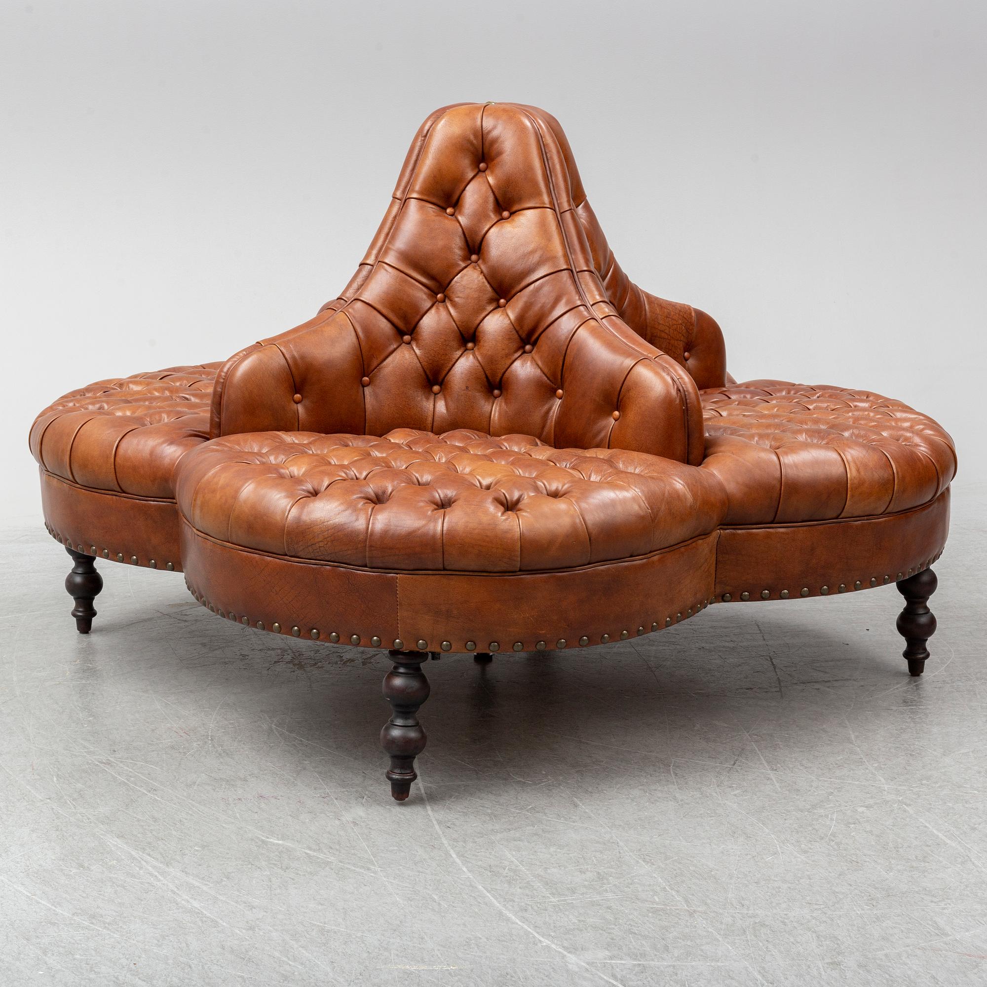A leather sofa, England.