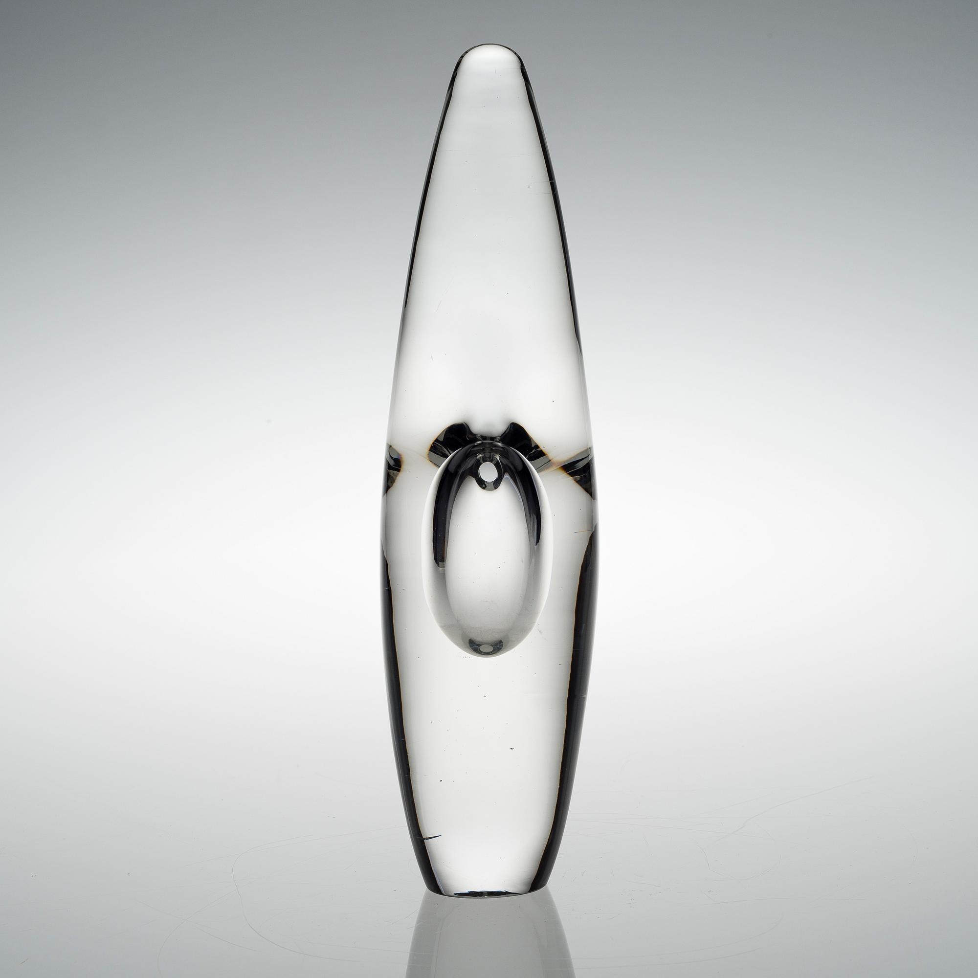 TIMO SARPANEVA, GLASSKULPTUR. Orkidé. Signerad Timo Sarpaneva Iittala -57.
