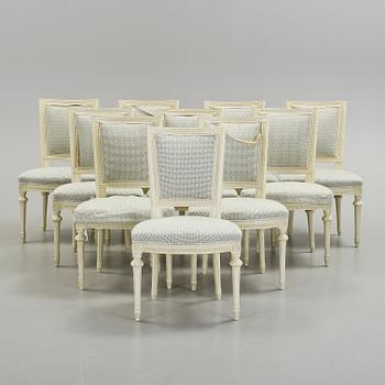 STOLAR, 10 st. Gustaviansk stil, 1900-talets andra hälft.