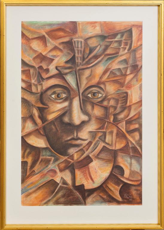 THEIS ELJAS, pastel signed.