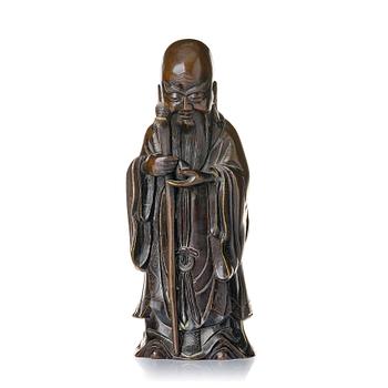 Skulptur, brons. Sholau, sen Qingdynastin.