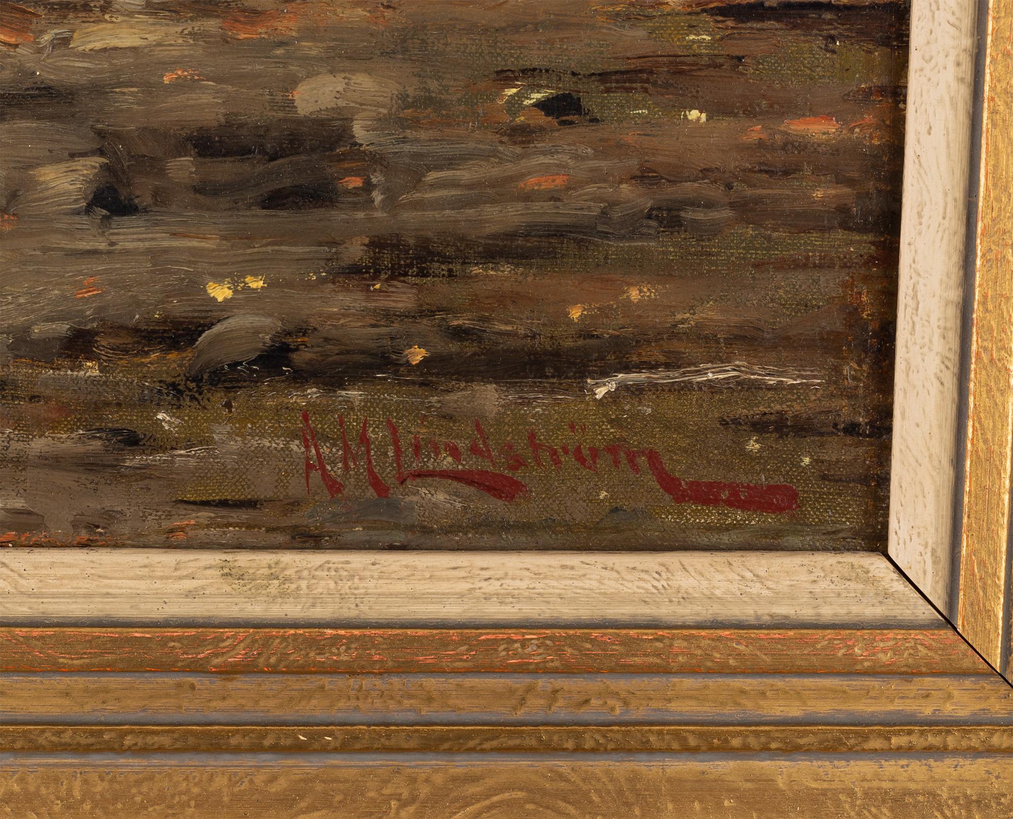 Arvid Mauritz Lindström, oil on canvas, signed.