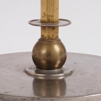 Nils Fougstedt, & Anna Petrus, a rare pewter and brass floor lamp, Svenskt Tenn, Stockholm 1929, model 763 A.