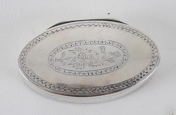 SNUSDOSA, silver, 1855. Gustaf Wilhelm Nordström(1828-1849/1874) Växjö.