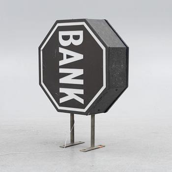 Neon sign, "Bank", second half of the 20th century.