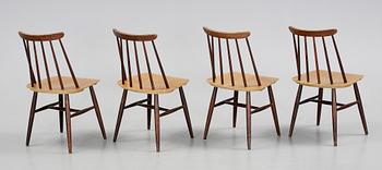 STOLAR, 4 st, "Fanett", Ilmari Tapiovaara, Edsbyverken, formgiven 1955, dessa exemplar 1958-59.