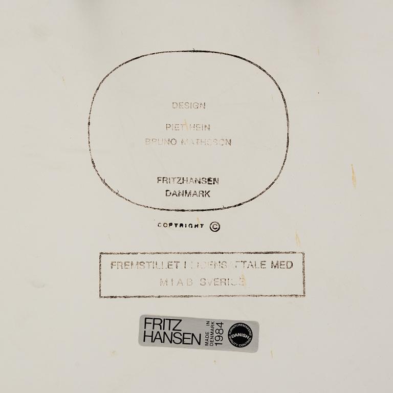 Bruno Mathsson & Piet Hein, dining table, "Superellipse", Fritz Hansen, Denmark, 1984.