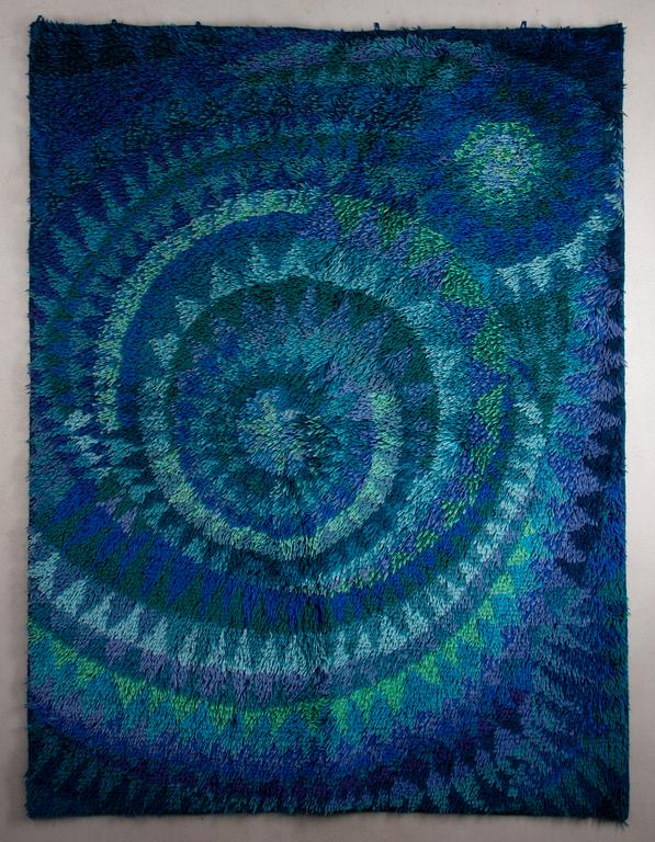 RYA, "Blue Seashell", Marjatta Metsovaara, Finnrya. Ca 183 x 137 cm.