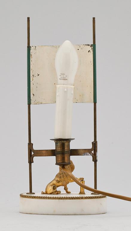 LÄSLJUSSTAKE, marmor, mässing, sengustaviansk, tidigt 1800-tal.