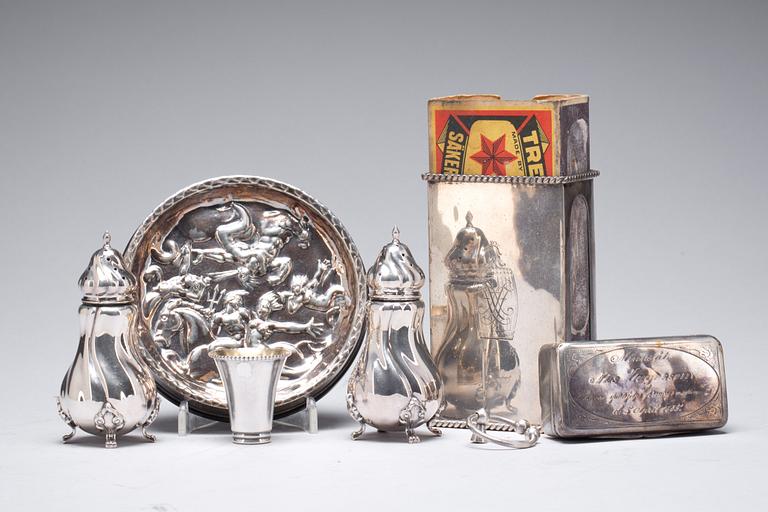 PARTI SILVER, 7 delar, 1900-tal, vikt ca 345 g.