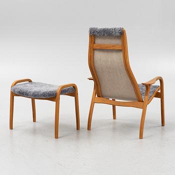 Yngve Ekström, fåtölj med fotpall, "Lamino", Swedese, daterad -06.