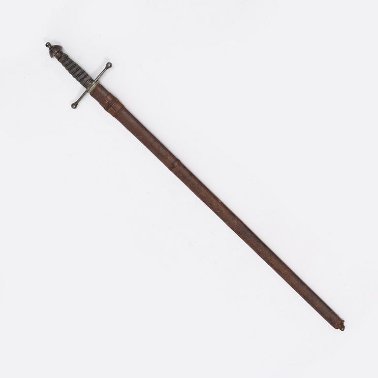 A Scottish infantry officer's sword with cross hilt and field scabbard, by Henry Wilkinson, London.