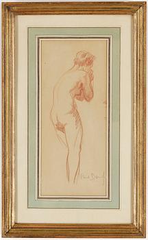Okänd konstnär 1800/1900-tal · OKÄND KONSTNÄR, rökrita, 1800/1900-tal. Signerad Paul Denf.