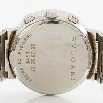 Bulgari, chronograph, wristwatch, 38 mm.