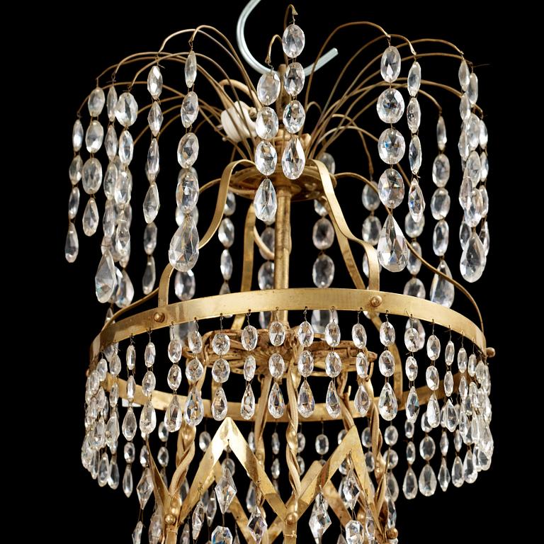 A late Gustavian circa 1800 seven-light chandelier.