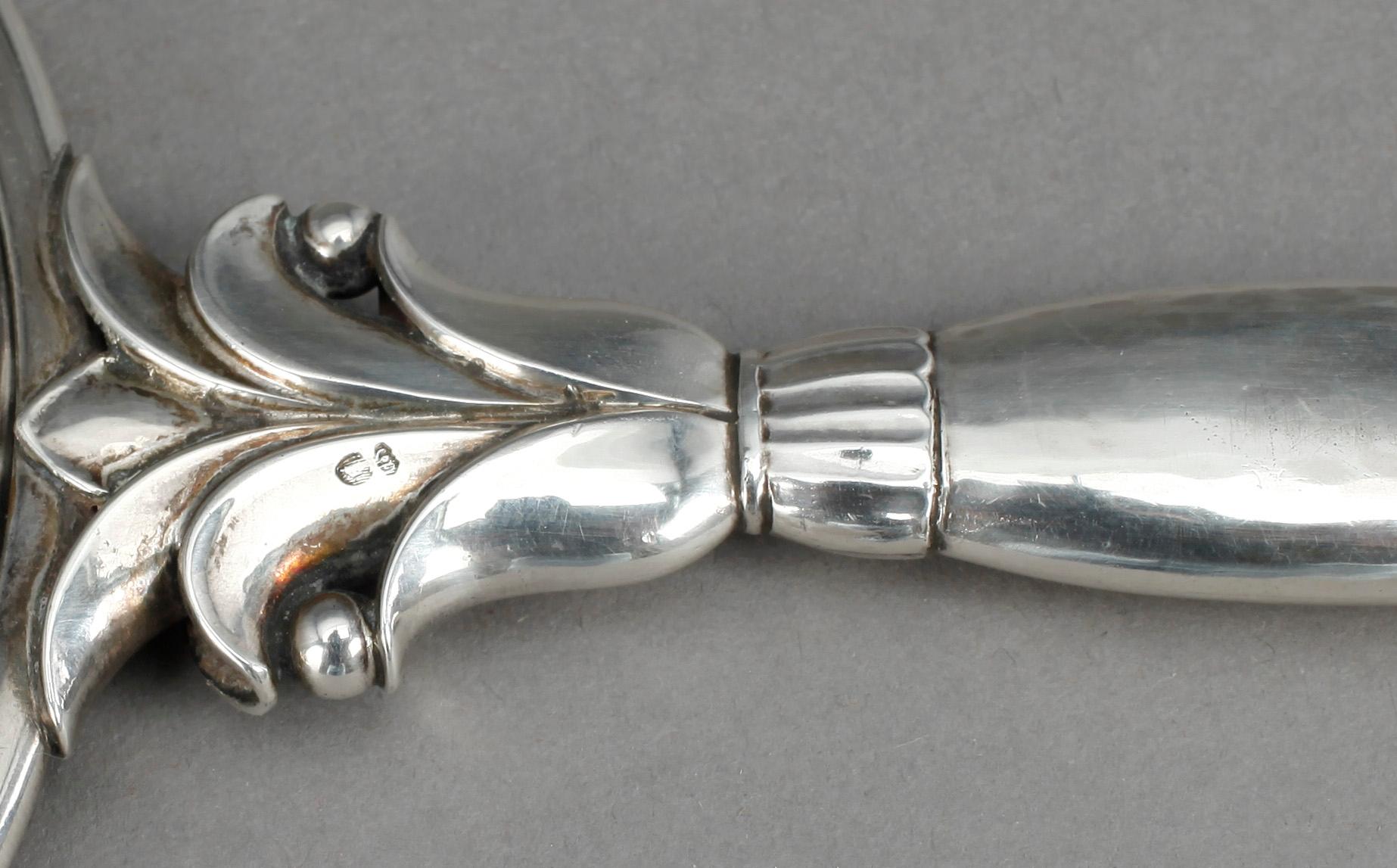 SPEGEL, silver, Georg Jensen, 1921-32. Tot vikt 232 gram, inklusive spegel.