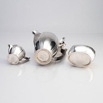 Atelier Borgila, a sterling silver three-piece coffee service, Stockholm 1951-52.