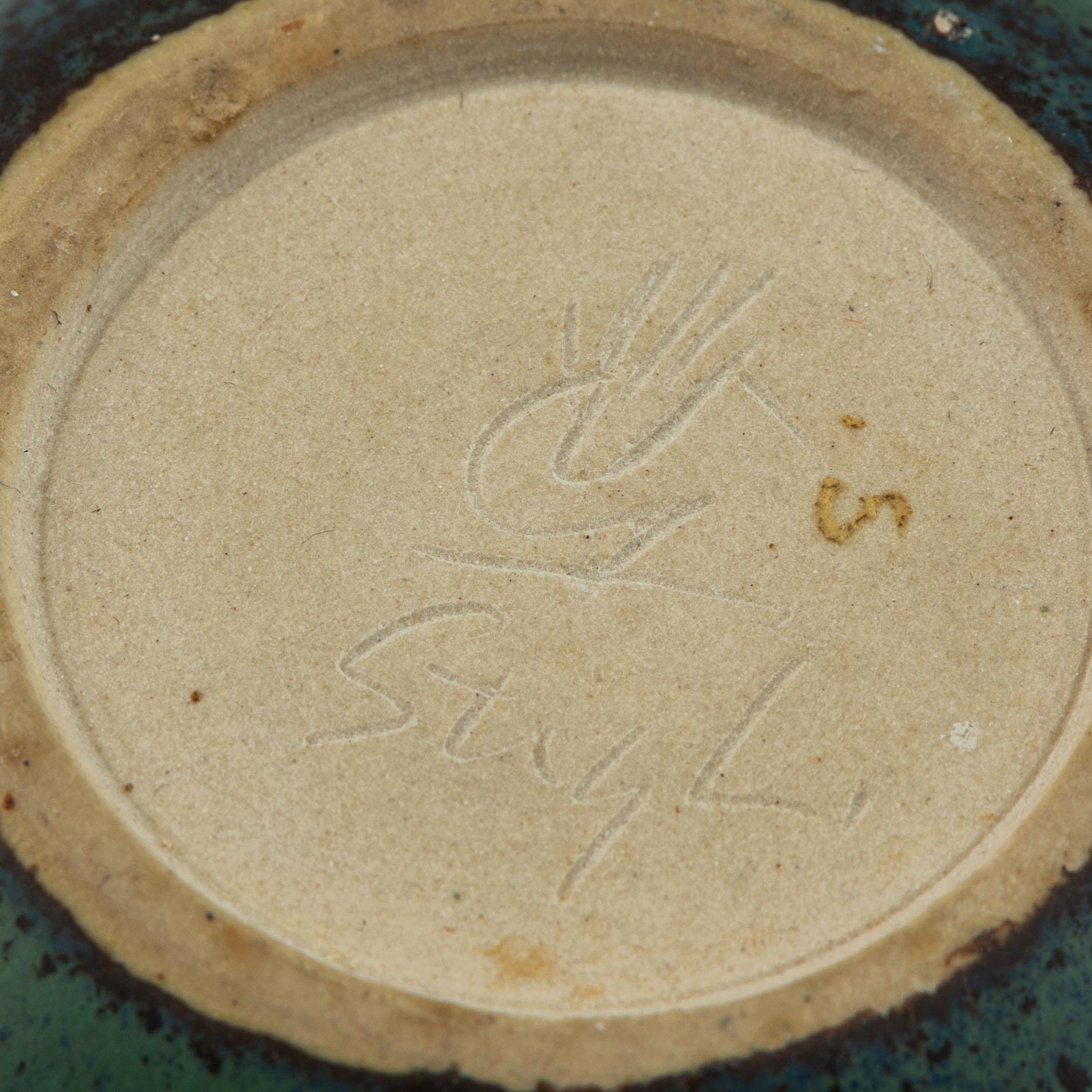 Stig Lindberg, a stoneware small bowl and a vase, Gustavsberg Studio, Sweden.