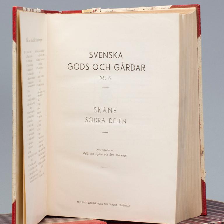 BOKVERK, tre volymer, "Svenska gods och gårdar, Malmöhus Län. Wald. von Sydow och sten Björkman, 1944.