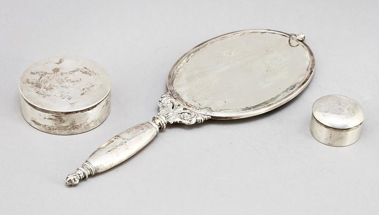 PARTI SILVER, 3 delar, bl a GAB, Stockholm, 1881. Tot. v. 413 g.