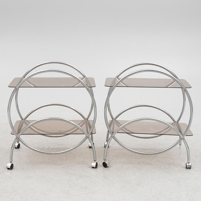 A pair of drinks trolleys, Ikea.