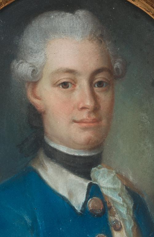 Jonas Forsslund, Young man in blue justacorps.