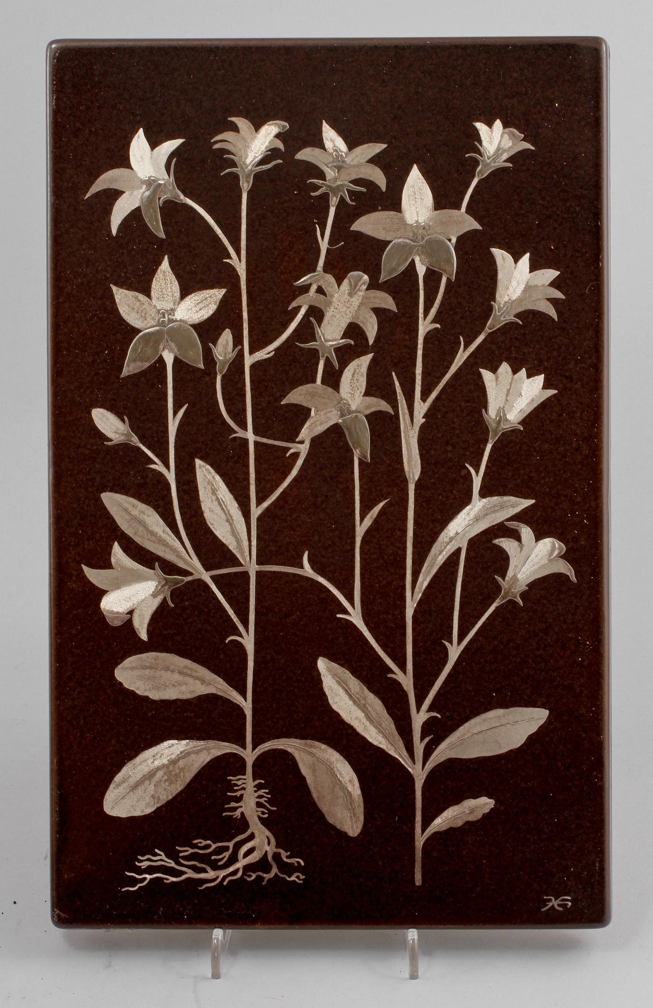 PLAKETTER, 4 st, lergods, Heinz Erret, Gustavsberg, 1900-talets andra hälft.