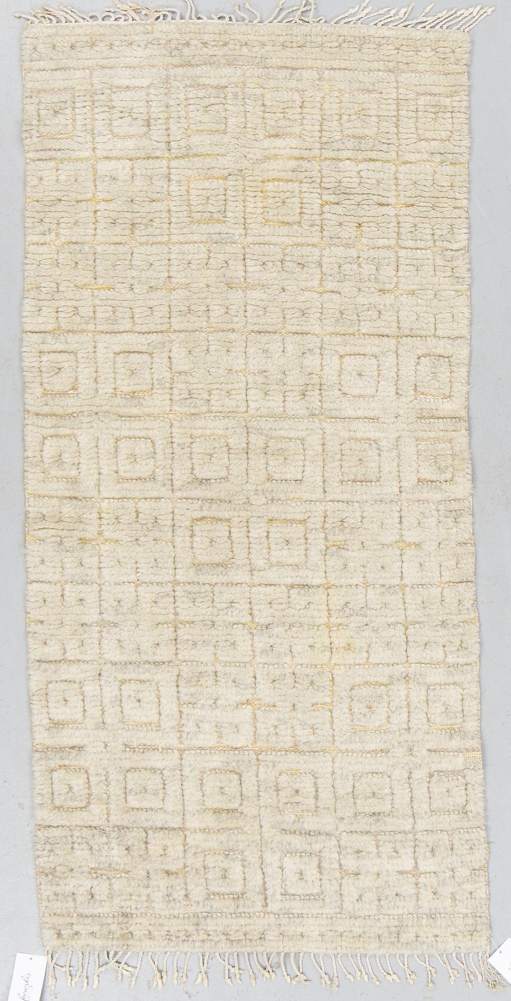 A carpet, knotted pile in relief, ca 152 x 73 cm, Sweden.