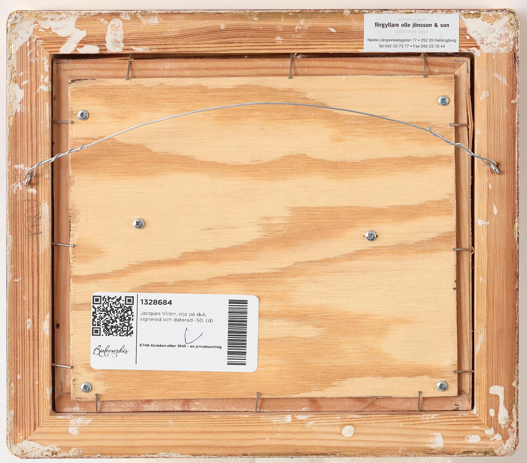 Jacques Villon, olja på duk, signerad och daterad -50.