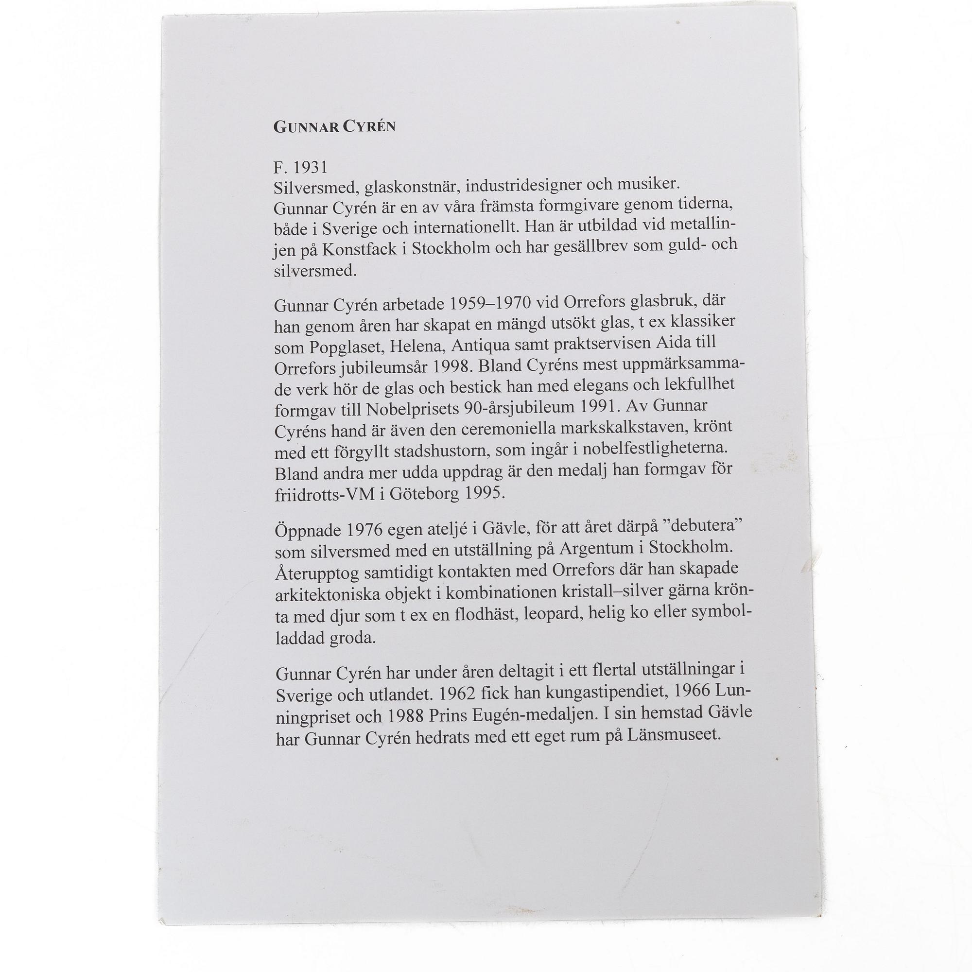 Gunnar Cyrén, a two-piece figure group.