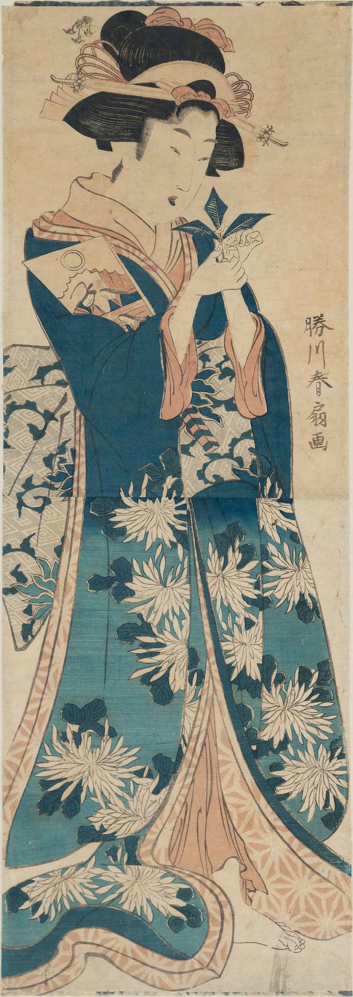 KATSUKAWA SHUNSEN (1762-1830), after, colour woodblock print. Japan, 19th century.