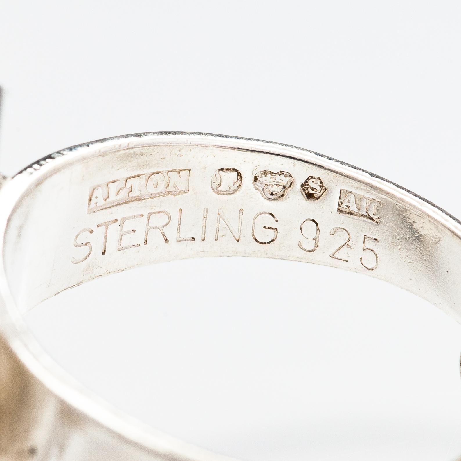 H Palmberg, A sterling silver ring with a tiger's eye. Alton, Falköping 1975.