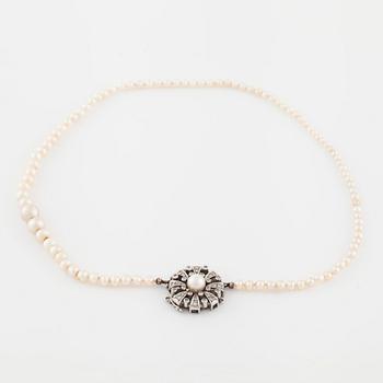 A cultured pearl necklace by Hugo Strömdahl, Stockholm, 1962.