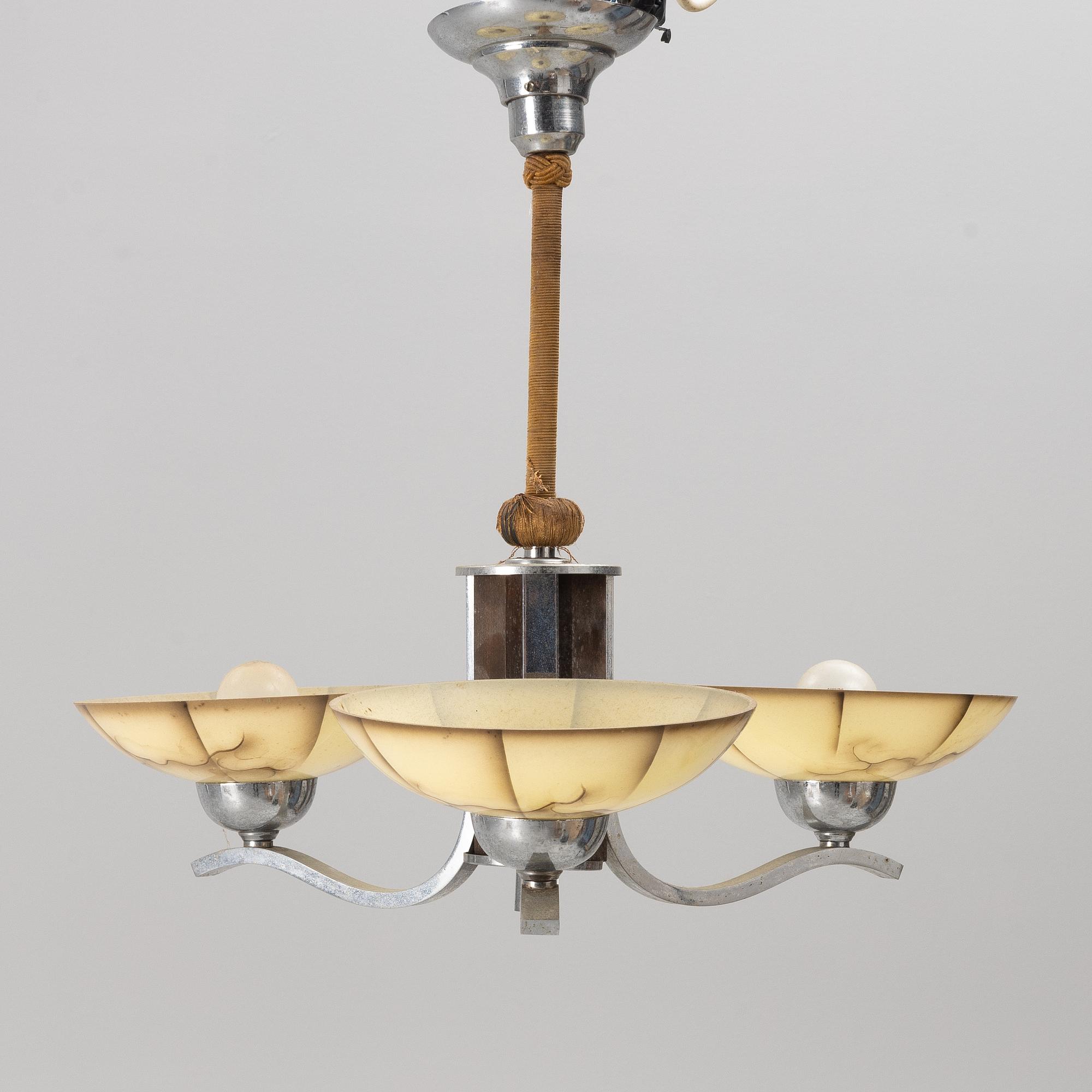 An Art Déco ceiling lamp, 1920's/30's.
