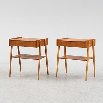 Sängbord, ett par, Carlströms Möbelfabrik, Bjärnum, 1950/60-tal.