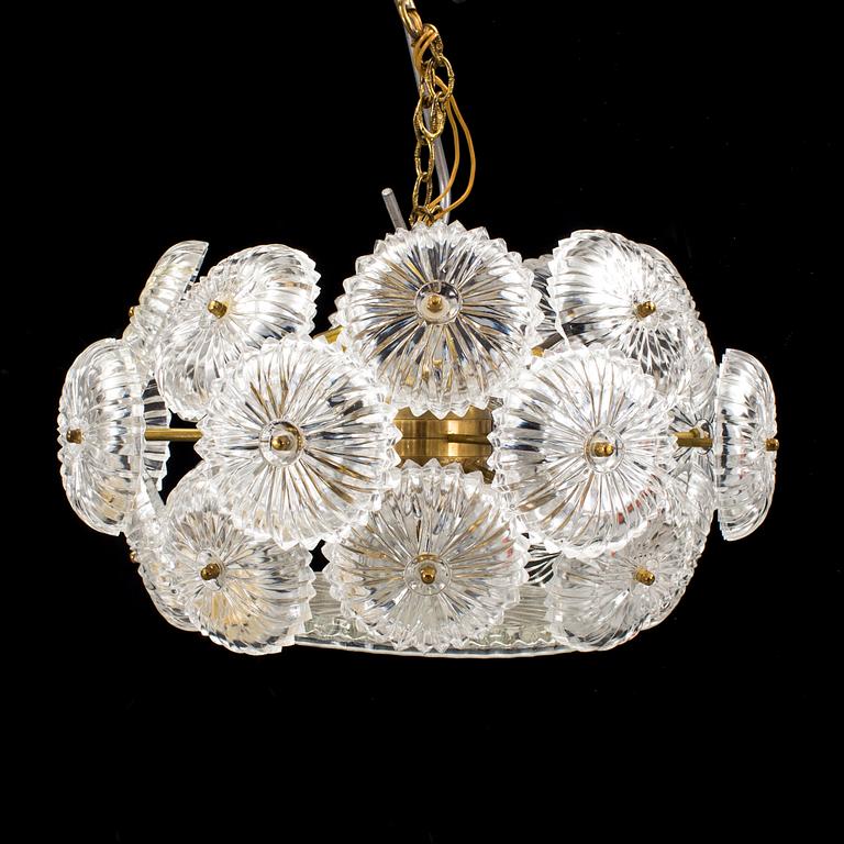 TAKLAMPA, AB Eriksmåla glas, 1900-talets andra hälft. Höjd ca 22 cm.