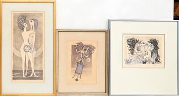 Max Walter Svanberg, lithographs/offset 3 pcs some signed and dated.