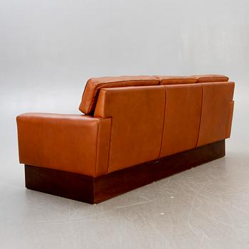 A leather sofa second half of the 20th century.