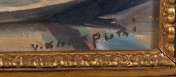 Väinö Kamppuri, olja på pannå, signerad.