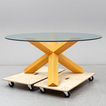 MARIO BELLINI, a 'La Rotonda' oak and glass table from Cassina. Designed in 1976.