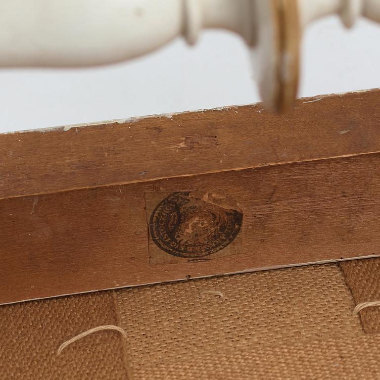 A pair of late Gustavian stools by Ephraim Ståhl (master in Stockholm 1794-1820).